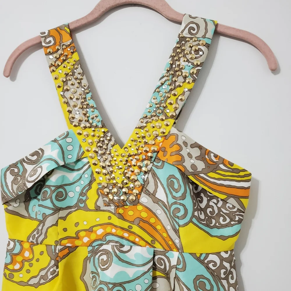 Kate Spade Jana Beaded Silk Sleeveless V-Neck Top Size 0